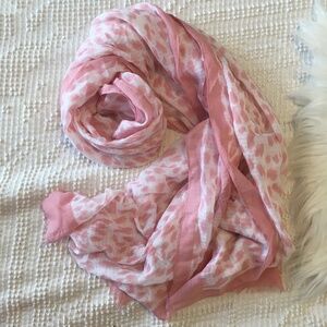 LOFT Pink Leopard Gauze Scarf New with Tags!